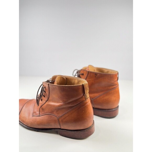 Leonardo Mens Boots Brown Leather Combat Ankle Bootie Italian Outdoor 44 US 11.5 main image 5
